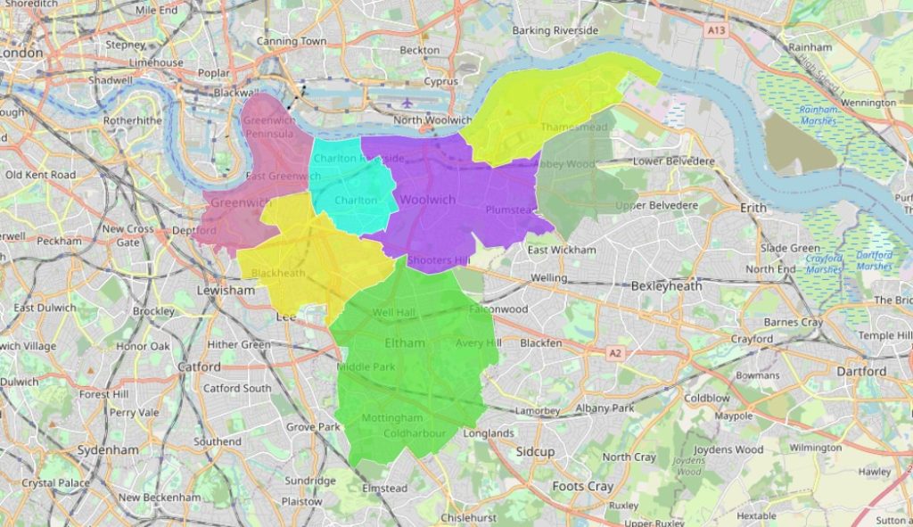 postcode map area of our end of tenancy cleaning coverage in blackheath and surrounding postcode areas in the borough of greenwich