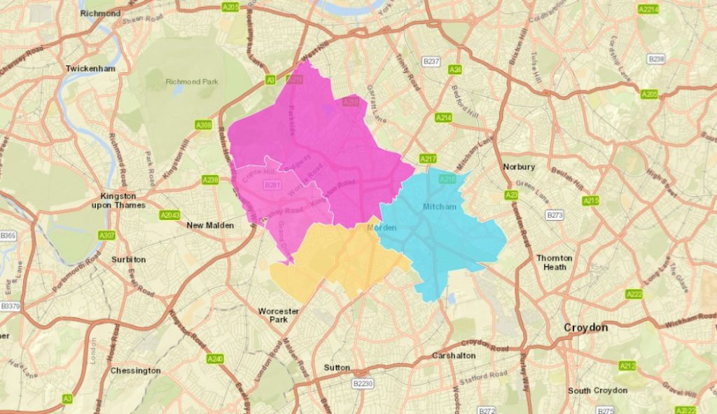 postcode map of skycleaners end of tenancy cleaning service area in Merton and Morden