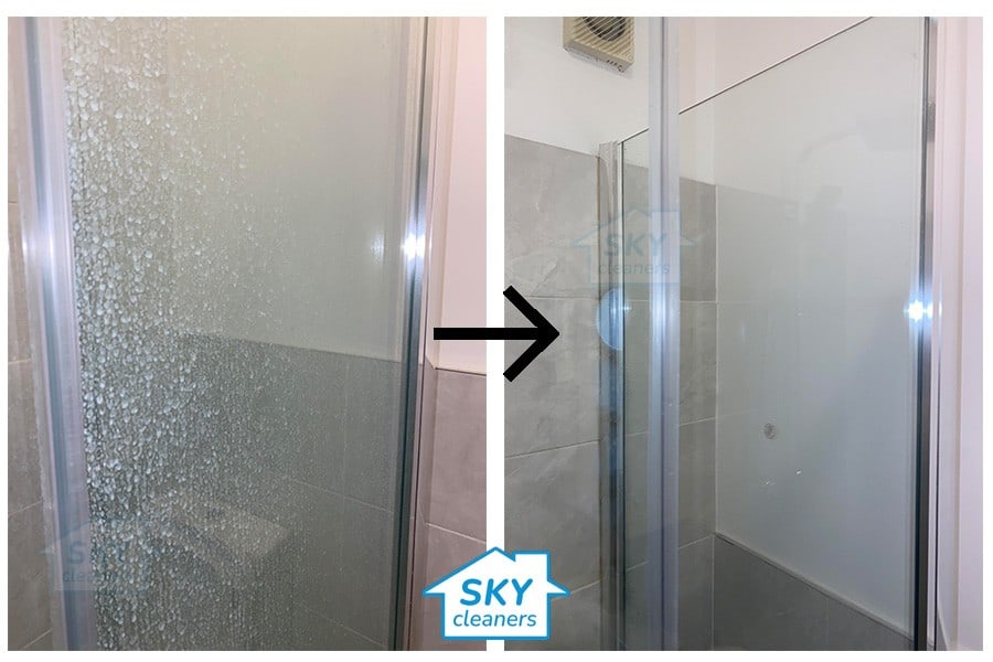 shower door before and after